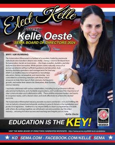 Kelle Oeste for SEMA Board Of Directors
